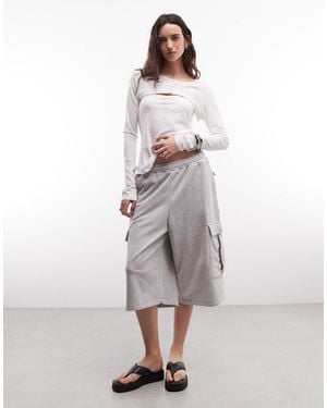 Collusion Gray Marl Cargo baggy Jorts