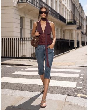 Motel Low Rise Denim Capri Jean - Blue
