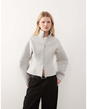 Monki Chaqueta Con Cintura Ceñida De - Blanco