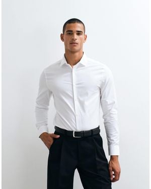 ASOS Slim Fit Easy Iron Twill Dress Shirt - White