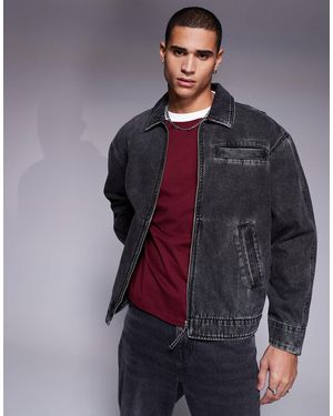 ASOS – übergroß geschnittene jeansjacke - Grau