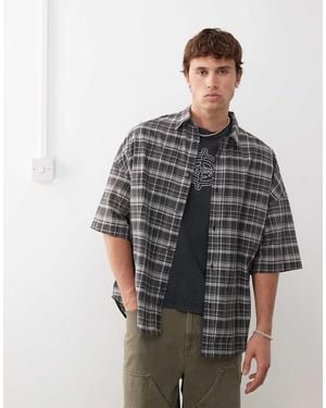 Weekday Oversized Geruit Overhemd - Grijs