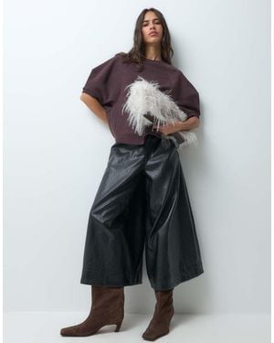 ASOS Top Met Korte Mouwen - Bruin