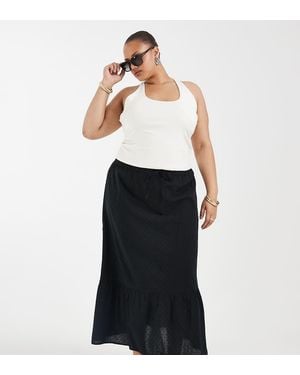 Vero Moda Textured Boho Maxi Skirt - White