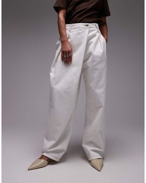 ASOS Vaqueros De Pernera Ancha Con Detalle Cruzado De -Blanco - Gris