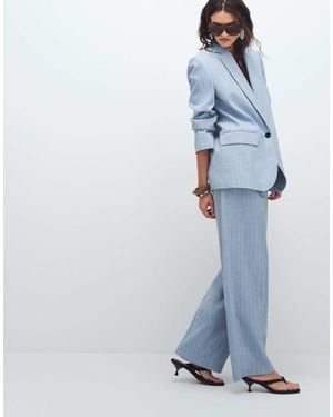 Mango Pedro Tailored Straight Trouser Co-ord - Blue