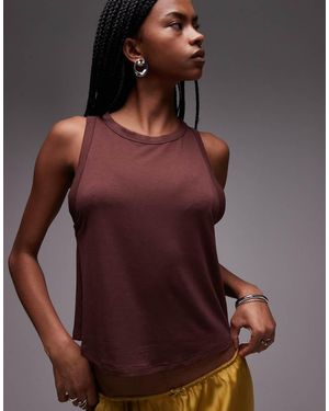TOPSHOP Soft Loose Tank - Brown
