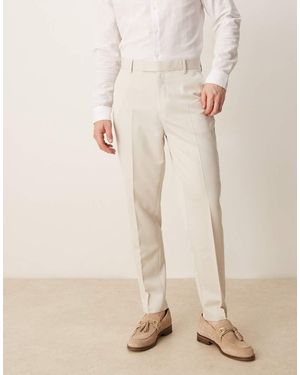 ASOS Smart Tapered Fit Trousers - Natural