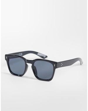 Only & Sons Square Chunky Sunglasses - Blue