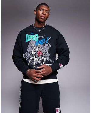 AND1 Oversized Sweatshirt Met Grafische Sportprint - Blauw