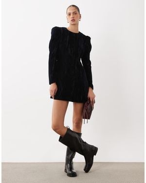 ASOS Mini Jurk Met Ronde Hals En Knoopsluiting - Zwart