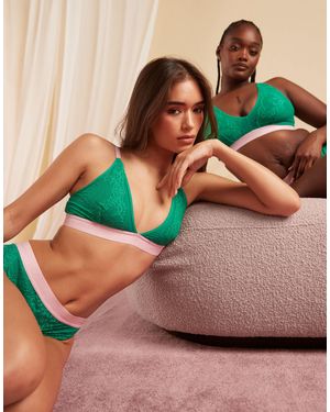 Lemonade Dolls – synergy – bustier aus spitze und netzstoff - Grün
