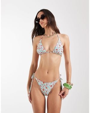 Pieces Tie Side Brazilian Bikini Bottom Co-ord - White