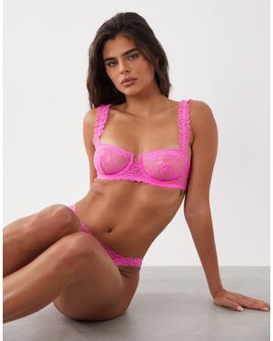 ASOS – lucinda – balconette-bh aus spitze - Pink