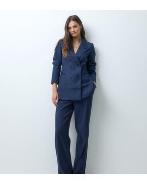 Vero Moda Conjunto De Pantalón De Traje De Pernera Ancha En - Azul