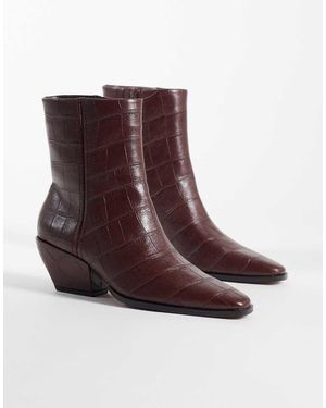 ASOS Raul Western Enkellaarzen Met Hak - Bruin