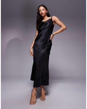 River Island Slipdress Met Hotfix Detail - Blauw