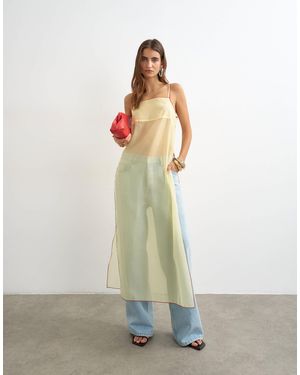 TOPSHOP Sheer Organza Longline Cami - Green