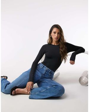 GOOD AMERICAN Sculpting Crewneck Bodysuit - Blue