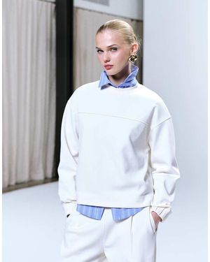 Mango Pique Sweatshirt Co-ord - Grey