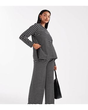 Mama.licious Mamalicious Maternity Soft Jersey Wide Leg Trouser Co-ord - Blue