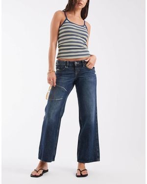 Hollister Ultra Low Rise Tie Waist baggy Jeans - Blue