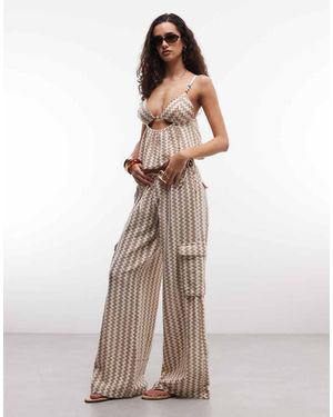 Roxy Pantalones Playeros A Rayas En Zigzag-Neutro - Multicolor