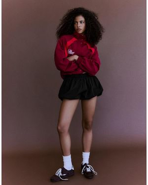 Bershka Balloon Mini Shorts - Purple