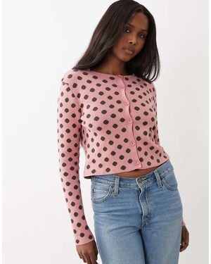 ASOS Knitted Cropped Cardigan - Red