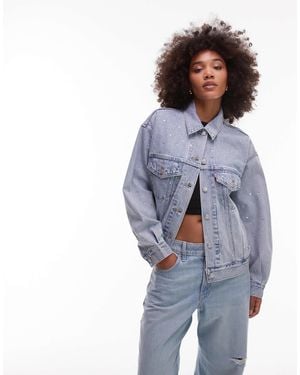 Levi's – verzierte trucker-jeansjacke im 90er-stil - Blau
