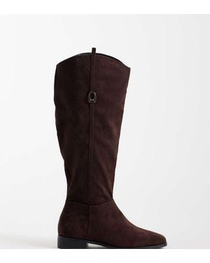 Public Desire Trench Riding Boots - Brown