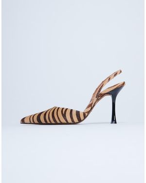 TOPSHOP Zapatos De Salón De Tacón Con Estampado De Con Acabado Efecto Piel De Potro Angel De -Negro - Blanco