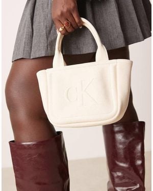 Calvin Klein Canvas Mini Tote Bag - Brown