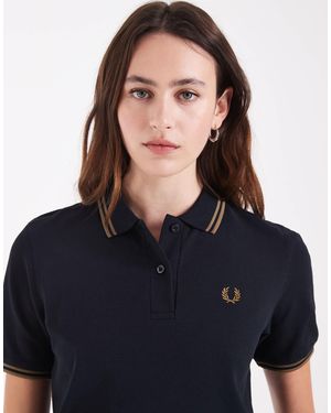 Fred Perry Polo à logo à manches courtes et double liseré - Bleu