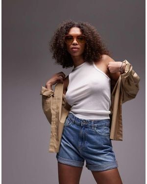 Mango Mom Shorts Di Jeans Azzurri - Grigio