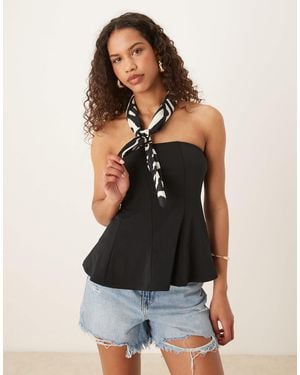 Abercrombie & Fitch Peplum Tube Top - White