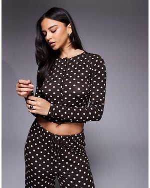 Kaiia Exclusive Super Soft Jersey Button Through Long Sleeve Top Co-ord - Gray