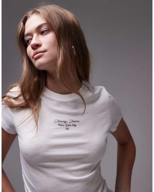 Tommy Hilfiger Central Swirly Logo T-shirt - White