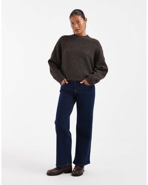 Only Petite Judy Low Rise Wide Leg Jeans - Blue
