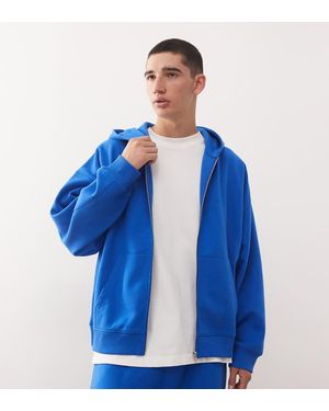Collusion Zip Through Hoodie - Blue