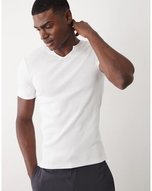 ASOS Muscle Fit T-shirt With Notch Neck - White
