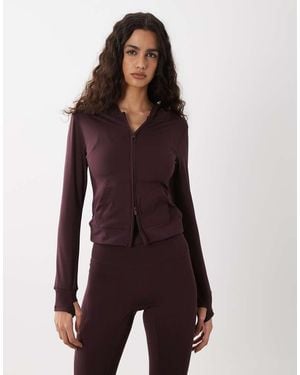 Cotton On Chaqueta Deportiva Color Ciruela Con Capucha De Tejido Muy Suave-Violeta - Morado