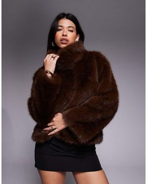 Bardot Renata Faux Fur Jumper - Brown