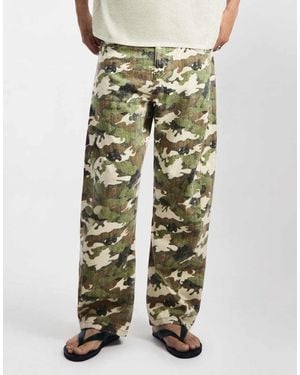 Bershka Crossover-waist Print Jeans - Green