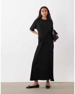 ASOS Knot Detail T-shirt Dress - Black