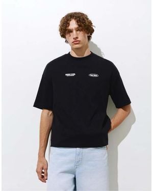 Pull&Bear Oversize Graphic T-shirt - Black