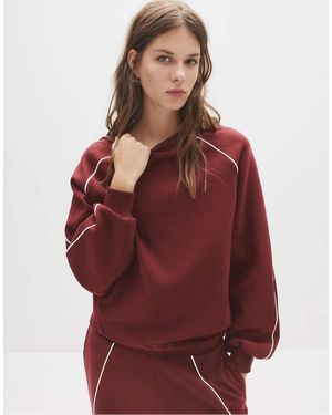 Pull&Bear Burgundy Sweatshirt With Piping - Red