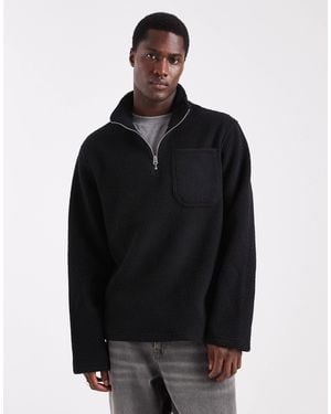 Jack & Jones 1/4 Zip Fleece - Black