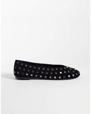 Mango Teen Studded Ballet Flat - Black