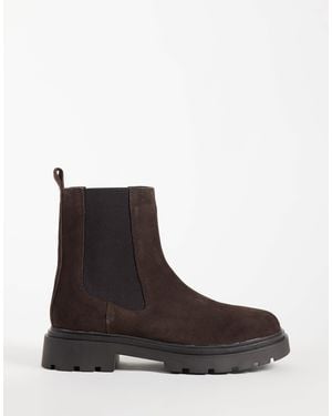 Mango Teen 100 % leder-wildleder-biker-stiefel - Braun